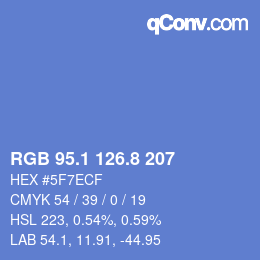 Color code: RGB 95.1 126.8 207 | qconv.com