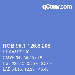 Color code: RGB 95.1 126.8 208 | qconv.com