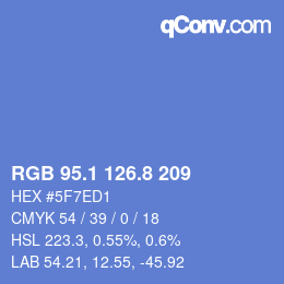 Color code: RGB 95.1 126.8 209 | qconv.com