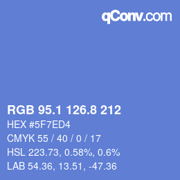 Color code: RGB 95.1 126.8 212 | qconv.com