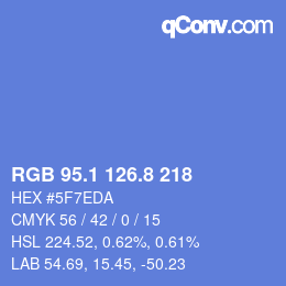Color code: RGB 95.1 126.8 218 | qconv.com