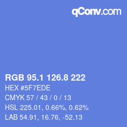 Color code: RGB 95.1 126.8 222 | qconv.com