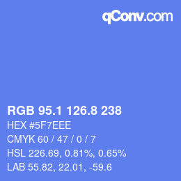 カラーコード: RGB 95.1 126.8 238 | qconv.com