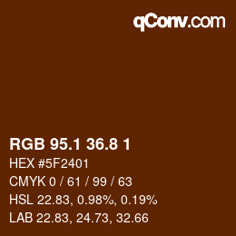 Color code: RGB 95.1 36.8 1 | qconv.com