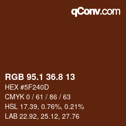Color code: RGB 95.1 36.8 13 | qconv.com