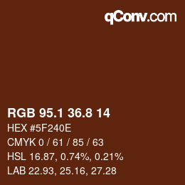 Color code: RGB 95.1 36.8 14 | qconv.com