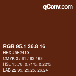 Color code: RGB 95.1 36.8 16 | qconv.com