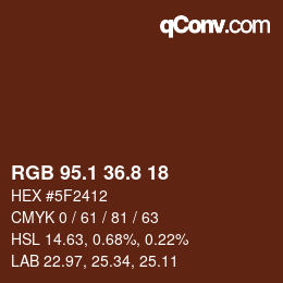 Color code: RGB 95.1 36.8 18 | qconv.com