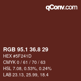 Color code: RGB 95.1 36.8 29 | qconv.com