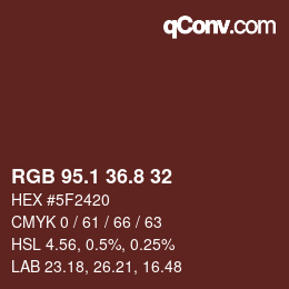 Color code: RGB 95.1 36.8 32 | qconv.com