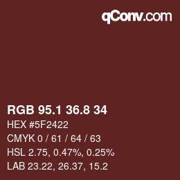 Color code: RGB 95.1 36.8 34 | qconv.com