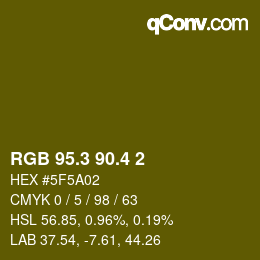 カラーコード: RGB 95.3 90.4 2 | qconv.com