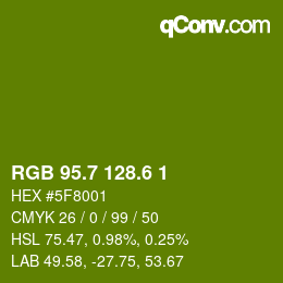 カラーコード: RGB 95.7 128.6 1 | qconv.com