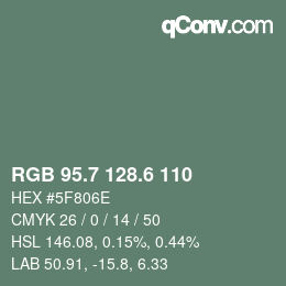 カラーコード: RGB 95.7 128.6 110 | qconv.com