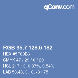カラーコード: RGB 95.7 128.6 182 | qconv.com