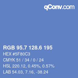 カラーコード: RGB 95.7 128.6 195 | qconv.com