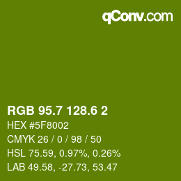 カラーコード: RGB 95.7 128.6 2 | qconv.com