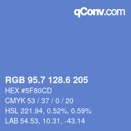 カラーコード: RGB 95.7 128.6 205 | qconv.com
