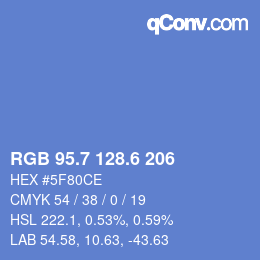 カラーコード: RGB 95.7 128.6 206 | qconv.com
