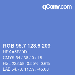 カラーコード: RGB 95.7 128.6 209 | qconv.com