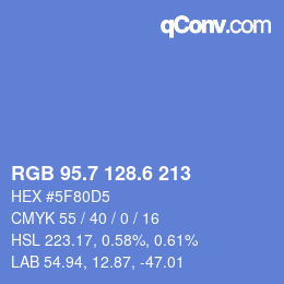 カラーコード: RGB 95.7 128.6 213 | qconv.com