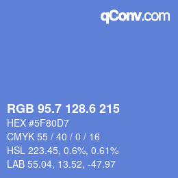 カラーコード: RGB 95.7 128.6 215 | qconv.com