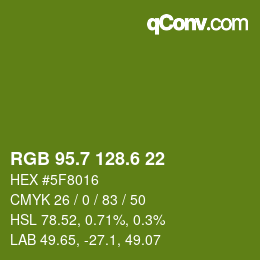 カラーコード: RGB 95.7 128.6 22 | qconv.com