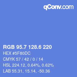 カラーコード: RGB 95.7 128.6 220 | qconv.com