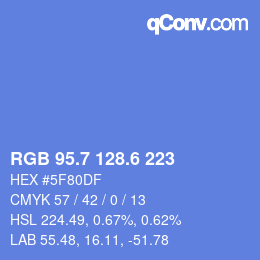 カラーコード: RGB 95.7 128.6 223 | qconv.com