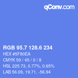 カラーコード: RGB 95.7 128.6 234 | qconv.com