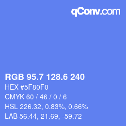 カラーコード: RGB 95.7 128.6 240 | qconv.com