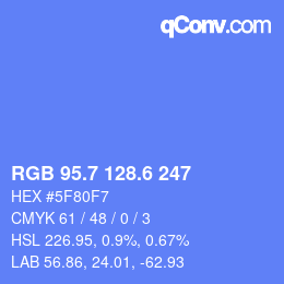 カラーコード: RGB 95.7 128.6 247 | qconv.com
