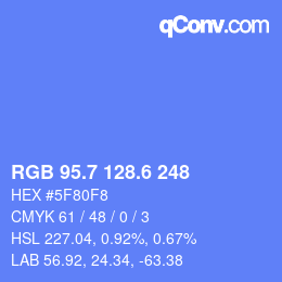 カラーコード: RGB 95.7 128.6 248 | qconv.com