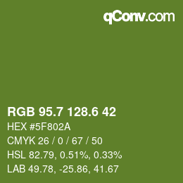 カラーコード: RGB 95.7 128.6 42 | qconv.com