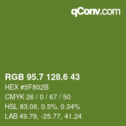 カラーコード: RGB 95.7 128.6 43 | qconv.com