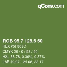 カラーコード: RGB 95.7 128.6 60 | qconv.com