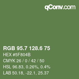 カラーコード: RGB 95.7 128.6 75 | qconv.com