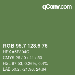 カラーコード: RGB 95.7 128.6 76 | qconv.com