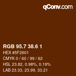 カラーコード: RGB 95.7 38.6 1 | qconv.com