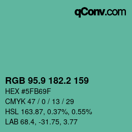 Color code: RGB 95.9 182.2 159 | qconv.com