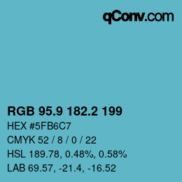 Color code: RGB 95.9 182.2 199 | qconv.com