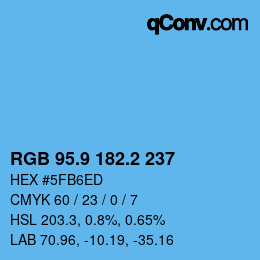 Color code: RGB 95.9 182.2 237 | qconv.com