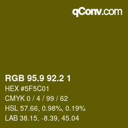 カラーコード: RGB 95.9 92.2 1 | qconv.com