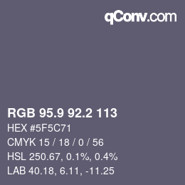 Color code: RGB 95.9 92.2 113 | qconv.com