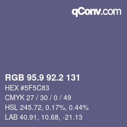 Color code: RGB 95.9 92.2 131 | qconv.com