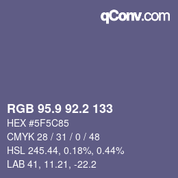 Color code: RGB 95.9 92.2 133 | qconv.com