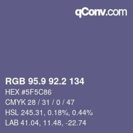 Color code: RGB 95.9 92.2 134 | qconv.com