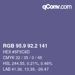 Color code: RGB 95.9 92.2 141 | qconv.com