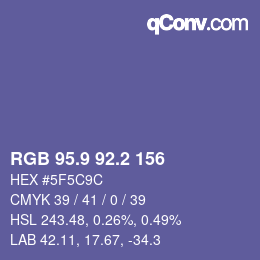 Color code: RGB 95.9 92.2 156 | qconv.com