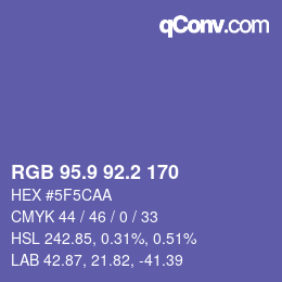 Color code: RGB 95.9 92.2 170 | qconv.com